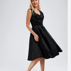 Lindy Bop Classic Black Midi Dress